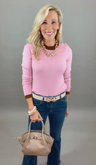 Borderline Chic Sweater (pink)