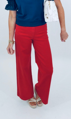 Clean Hem Wide Leg Jean (red)