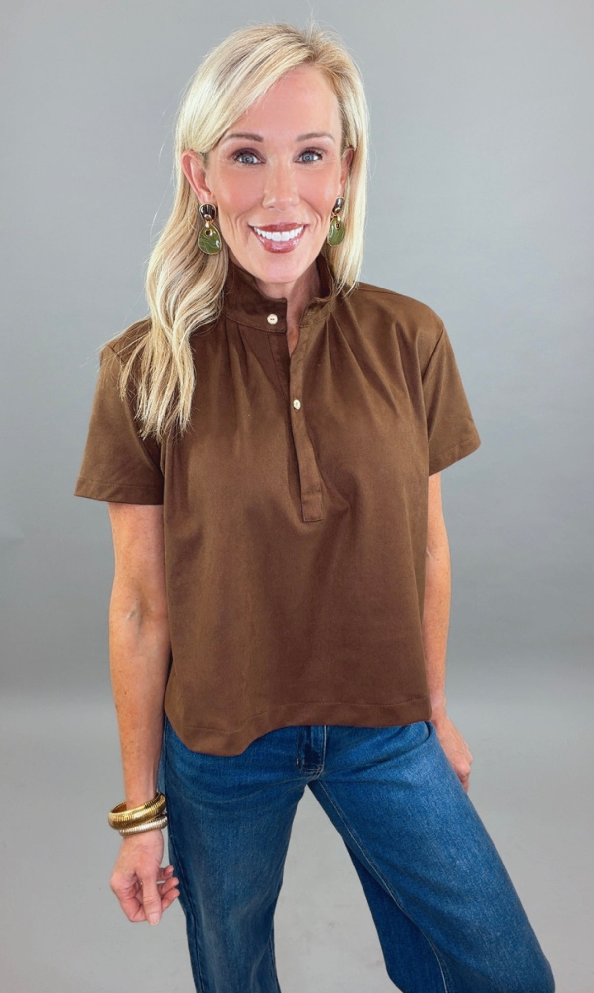 Sweet on Suede Top (brown)