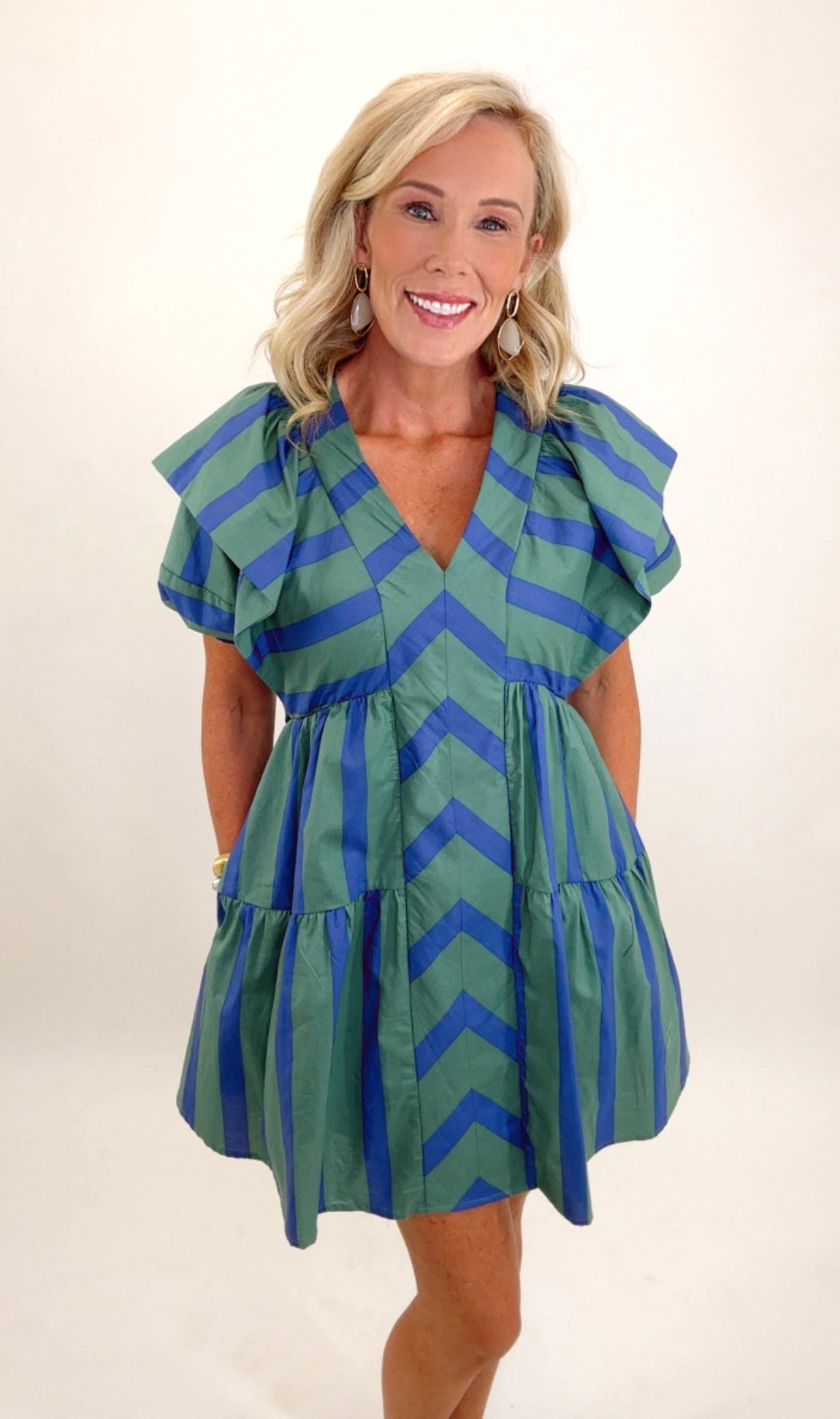 Mixed Line Dress (green)