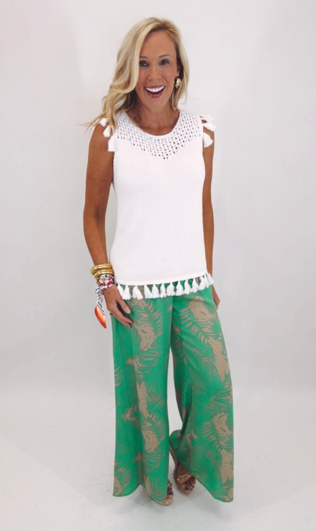Coastal Confetti Sweater Tank (white)