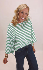 Harbor Breeze Striped Top (green)