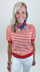 Stripe Society Top (red)