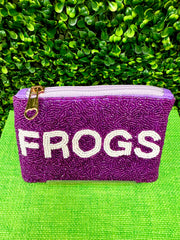 Frogs Beaded Pouch