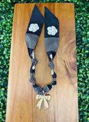 Midnight Bow Scarf Necklace