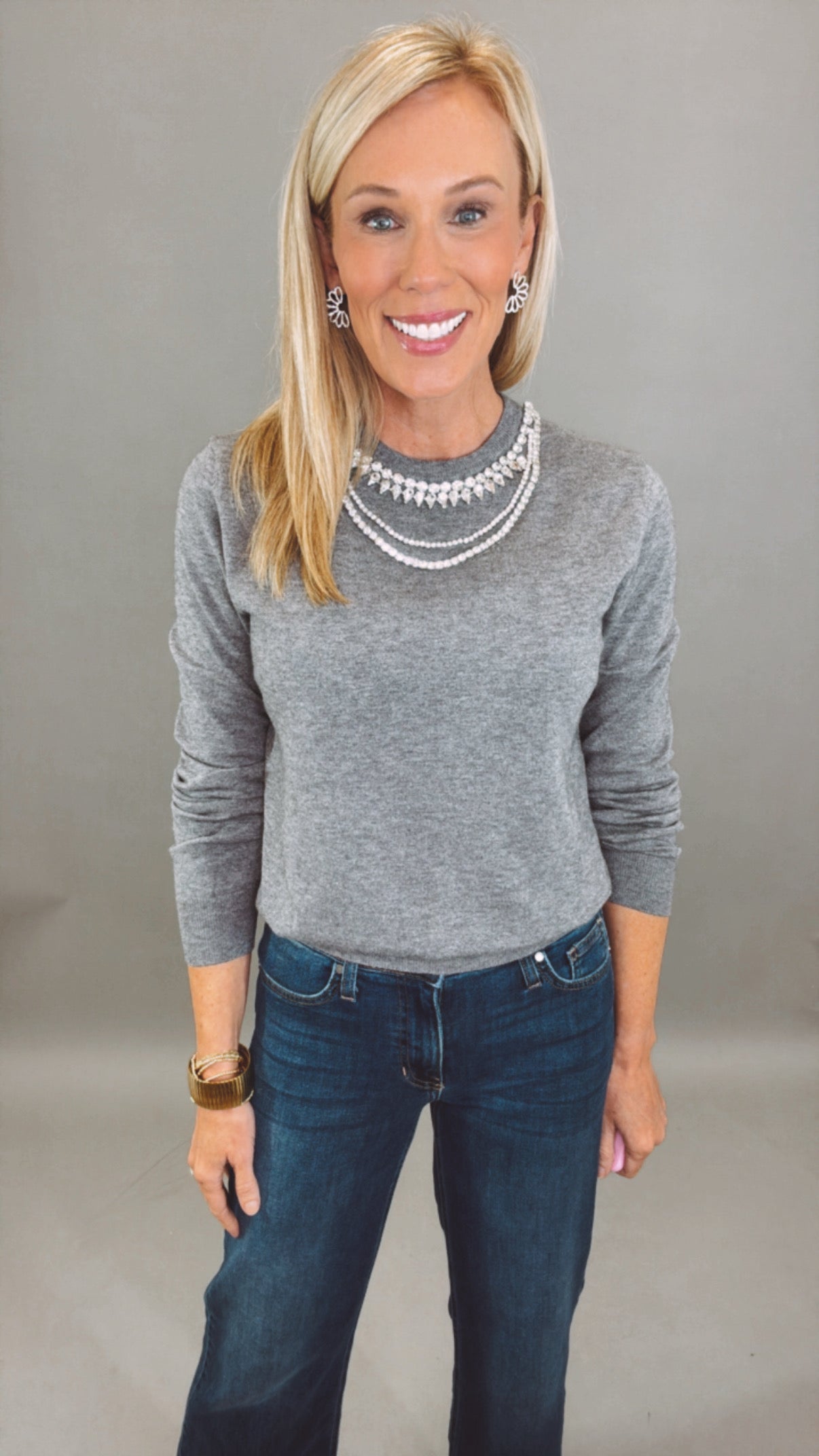 Luxe Gem Sweater (grey)