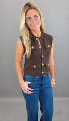 Park Avenue Knit Vest (brown)