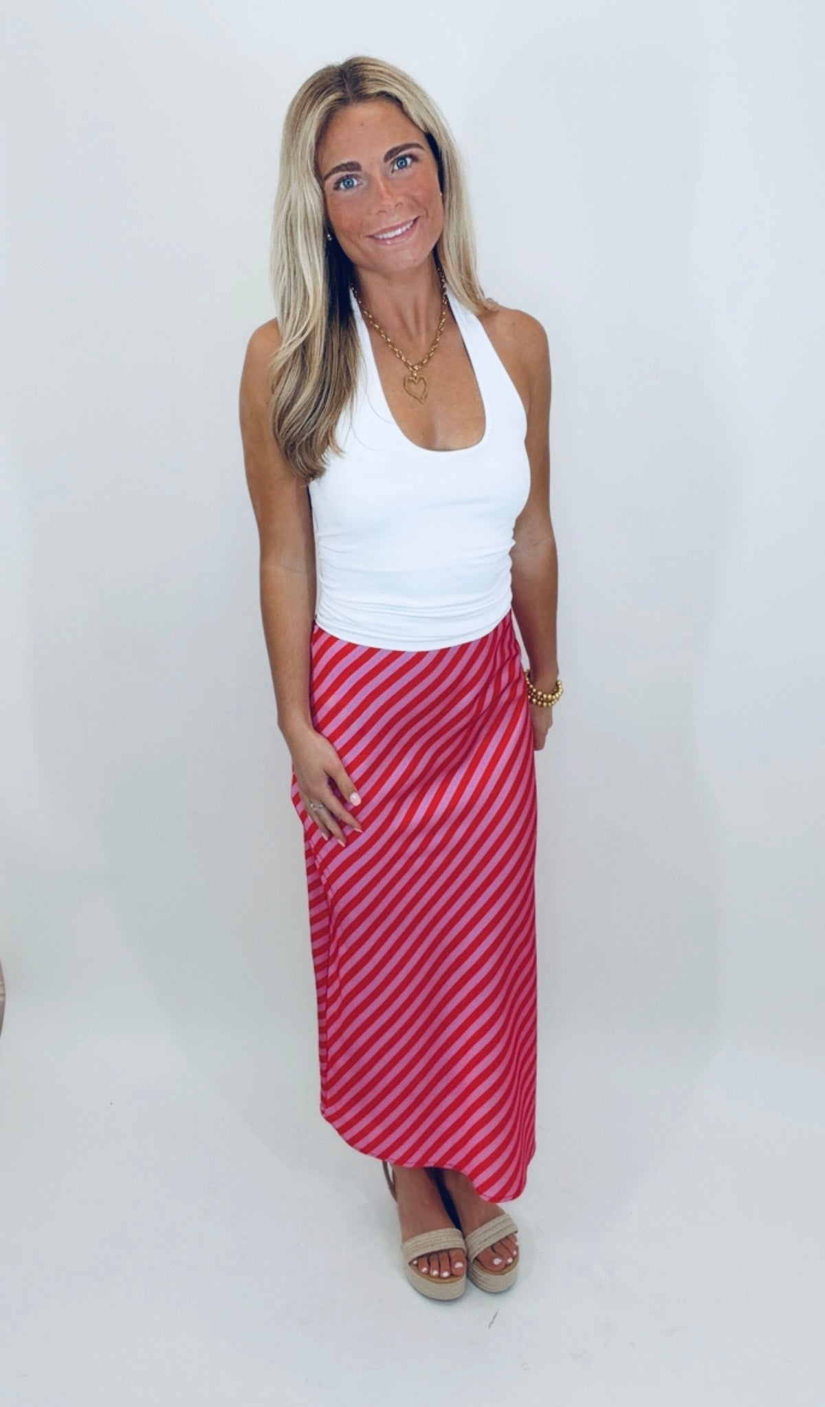 Stripe the Scene Midi Skirt