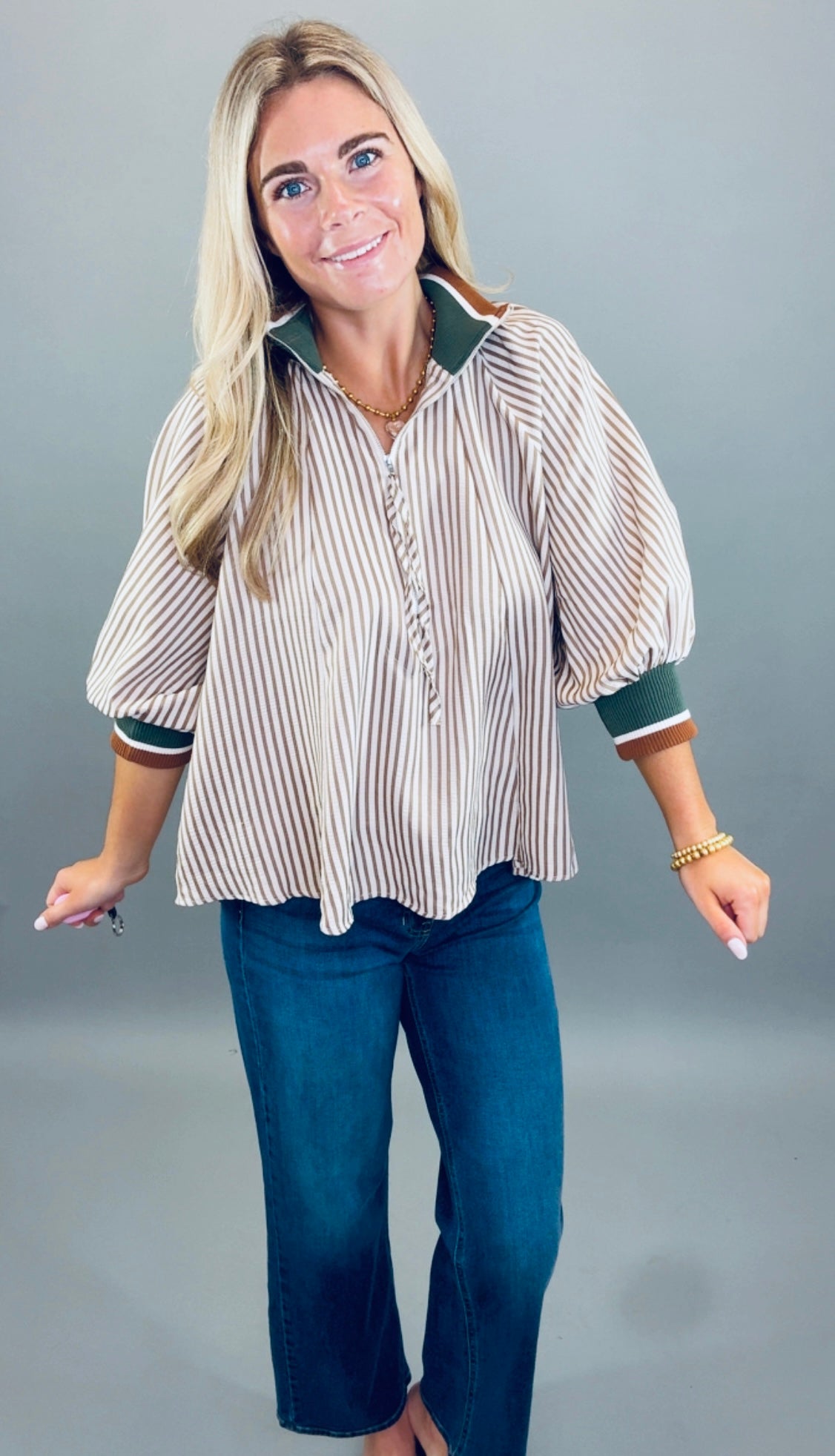 Striped Horizon Top (taupe)