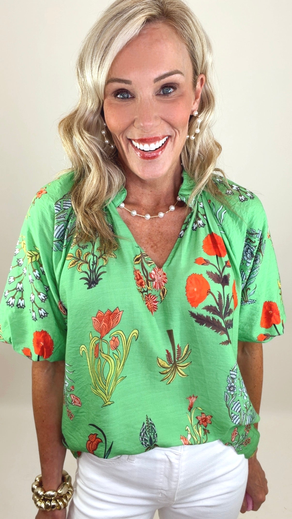 Island Bloom Top (green)