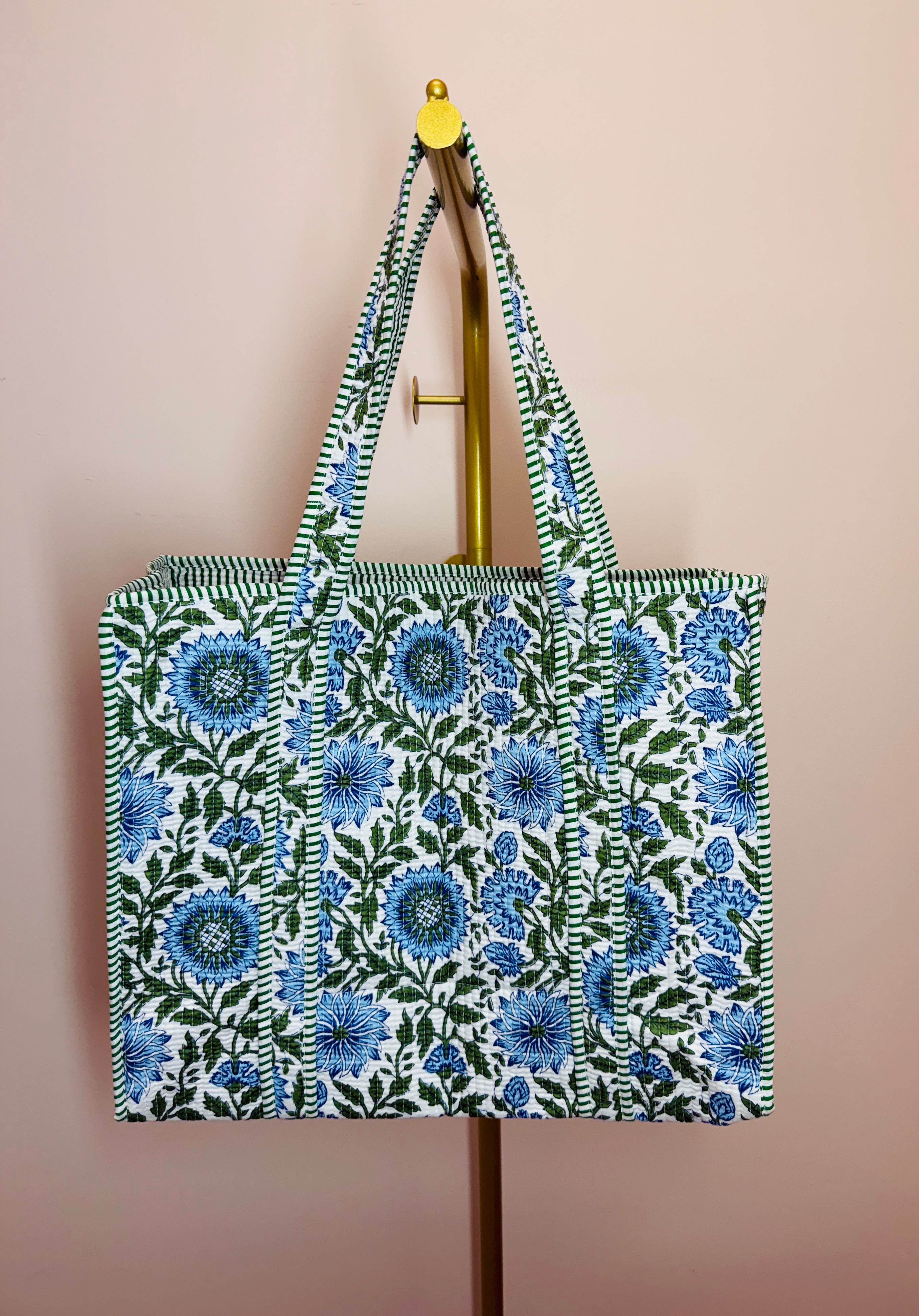Coastal Petal Quilted Large Tote