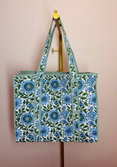 Coastal Petal Quilted Large Tote