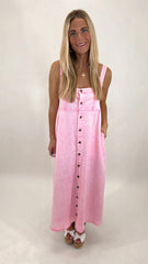 Pink Washed Denim Dress