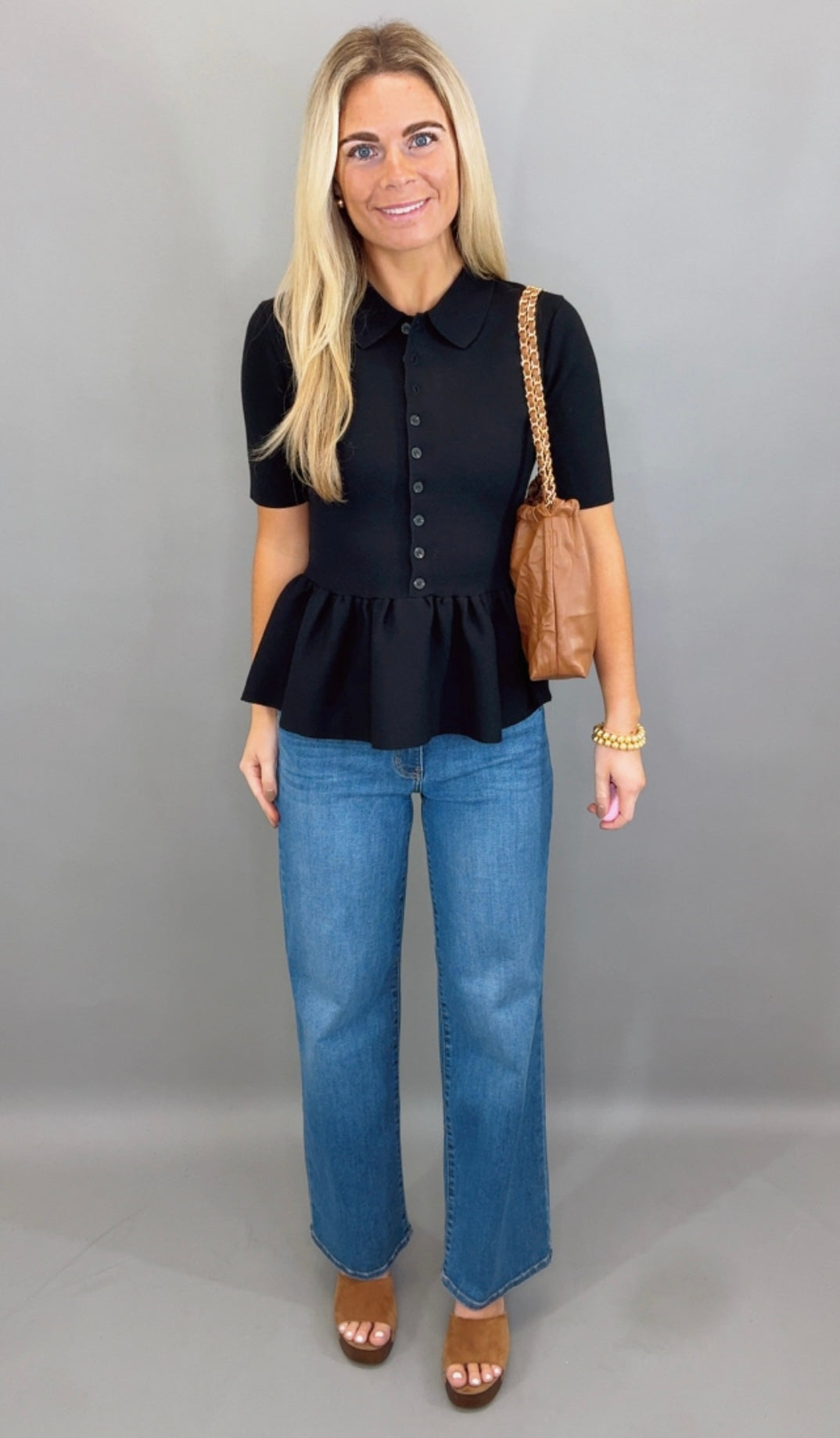 Polished Peplum Knit Top