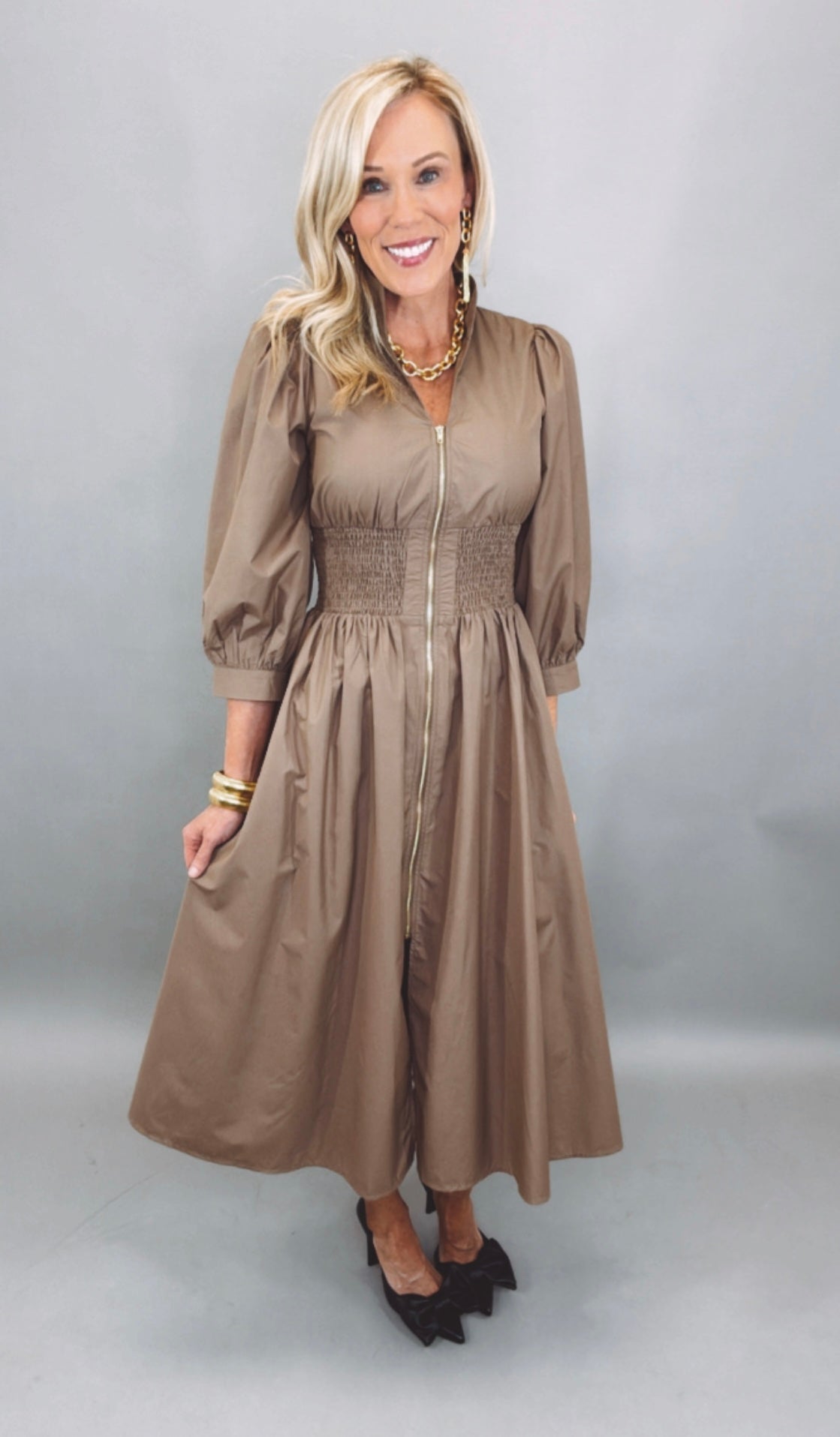 Midtown Zip Midi Dress