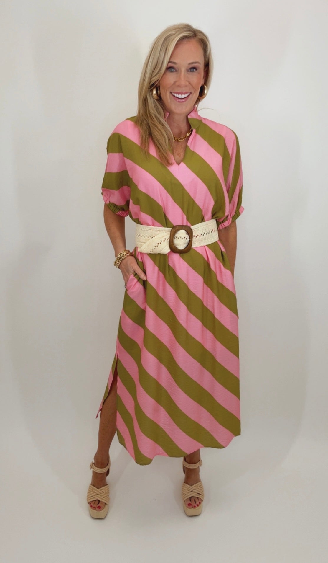 Pink Palm Avenue Midi Dress
