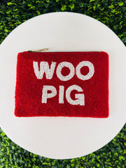 Woo Pig Beaded Pouch