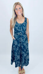 Summer Social Midi Dress (navy)