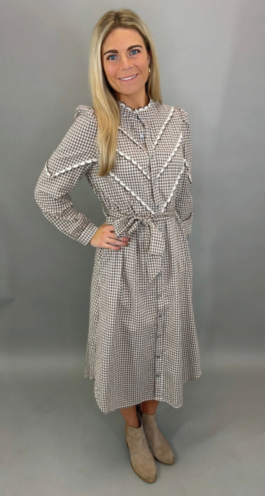 Camden Check Dress (brown)