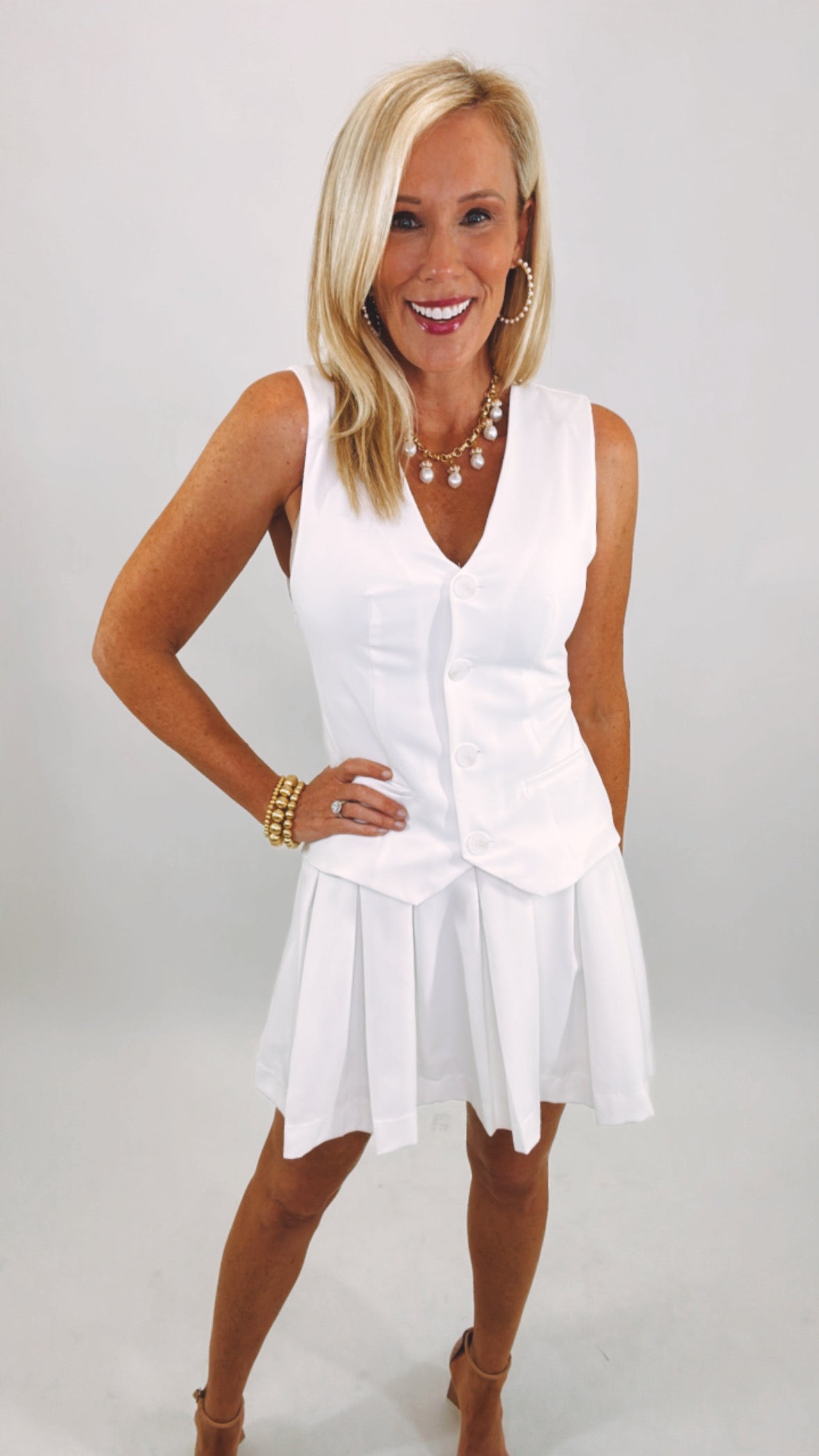 Power Play Pleated Dress