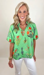 Island Bloom Top (green)