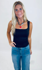 Sugar Rush Shirred Top (black)