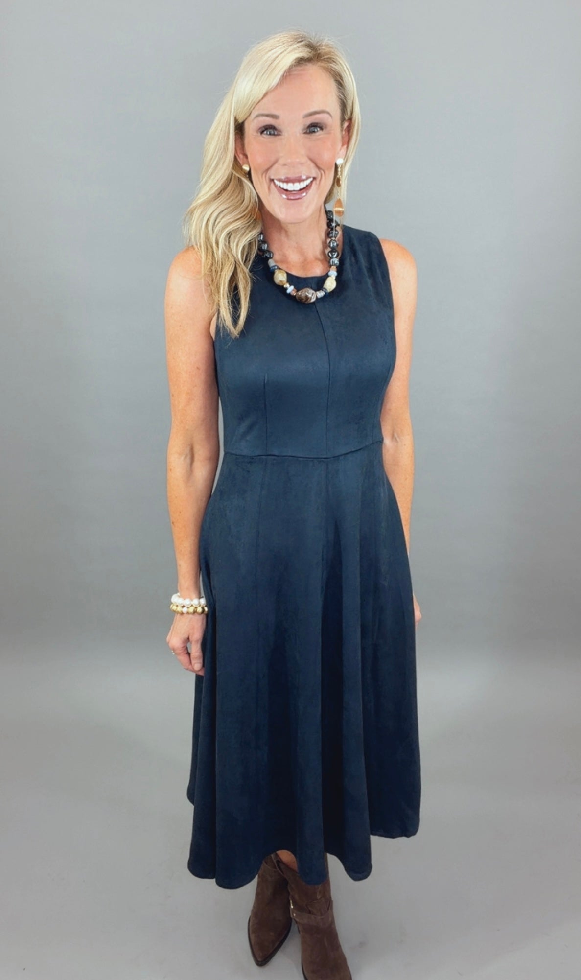 Suede to Order Dress (navy)