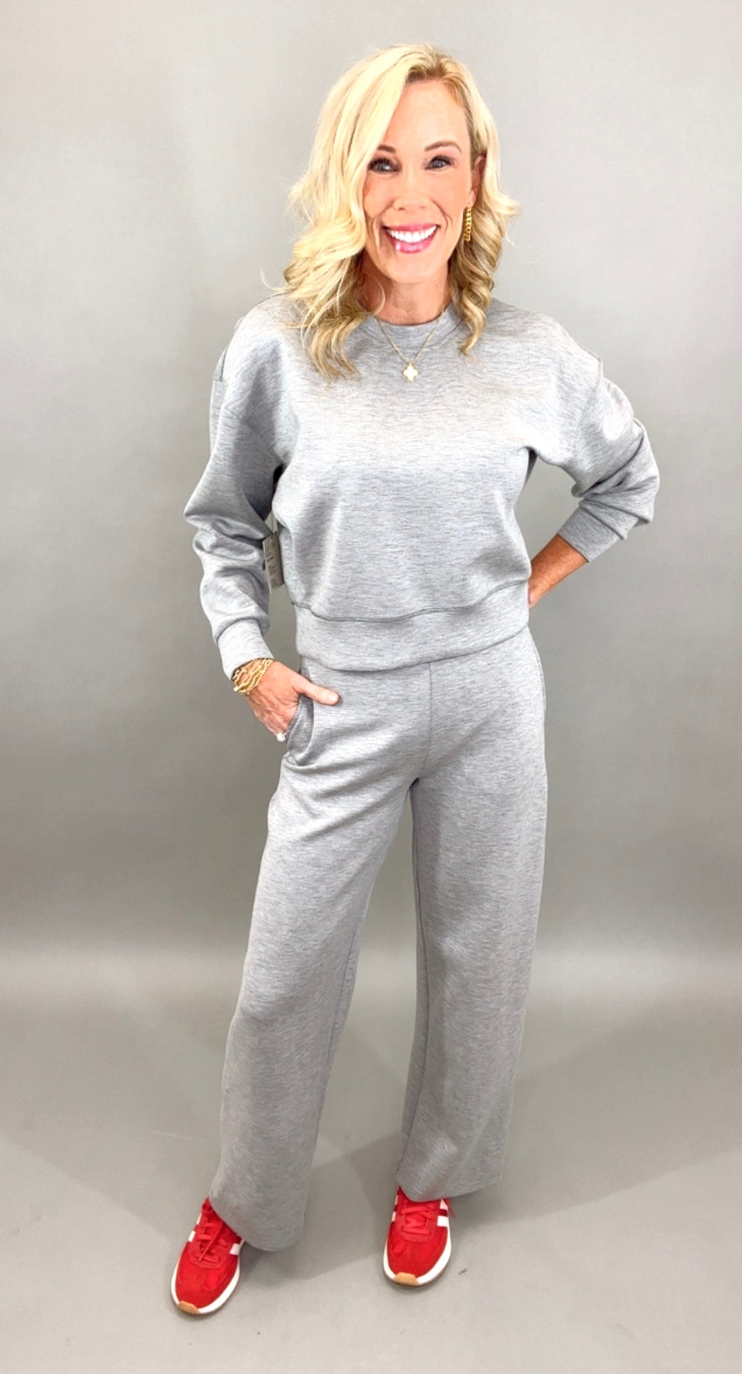 Victoria Super Soft Wide Modal Pant (heather grey)