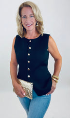 Uptown Button Vest (black)