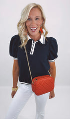 Prep School Puff Sleeve Top