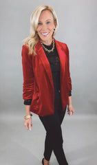 Savoy Velvet Blazer (red)