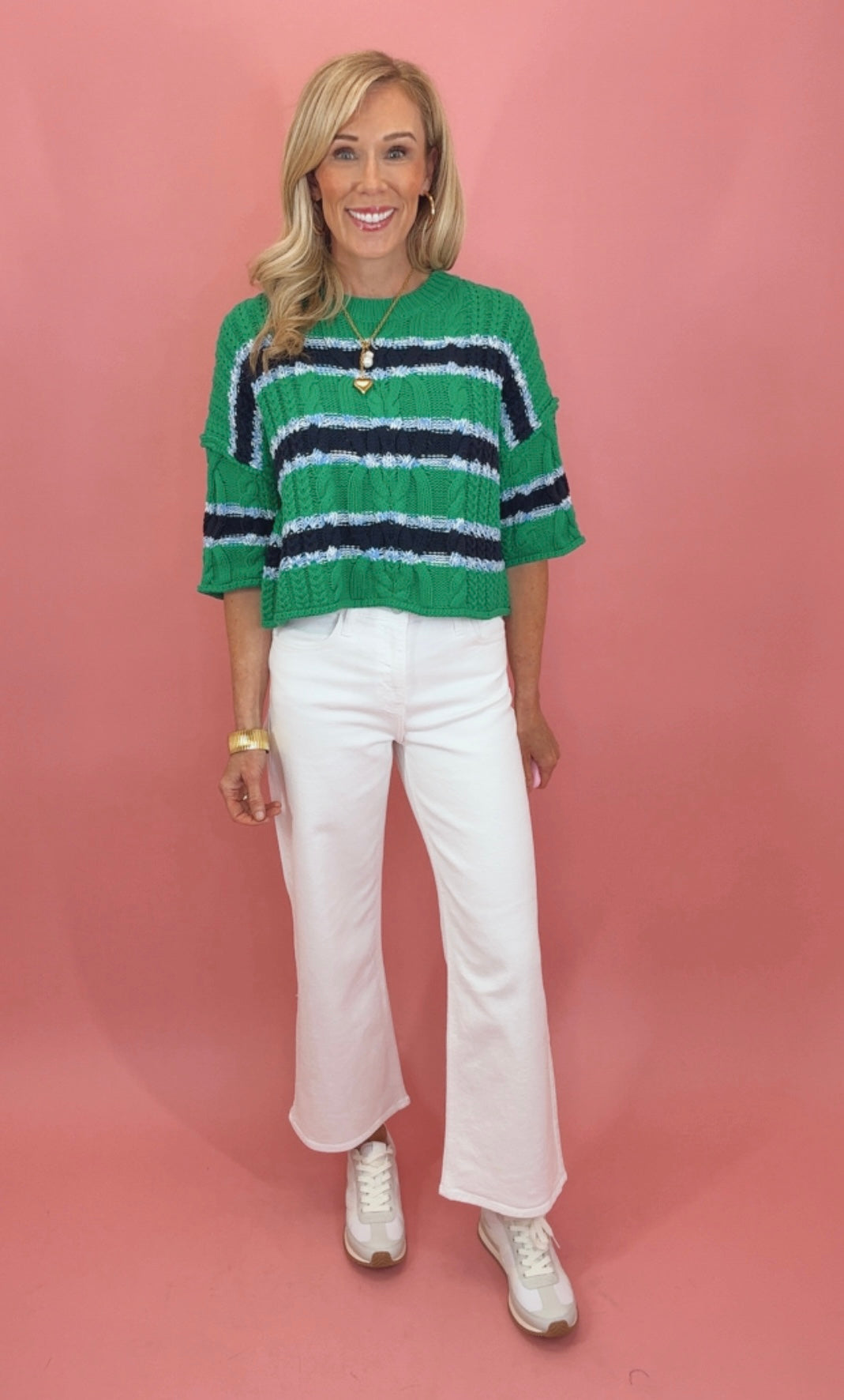Classic Coast Stripe Sweater (green)