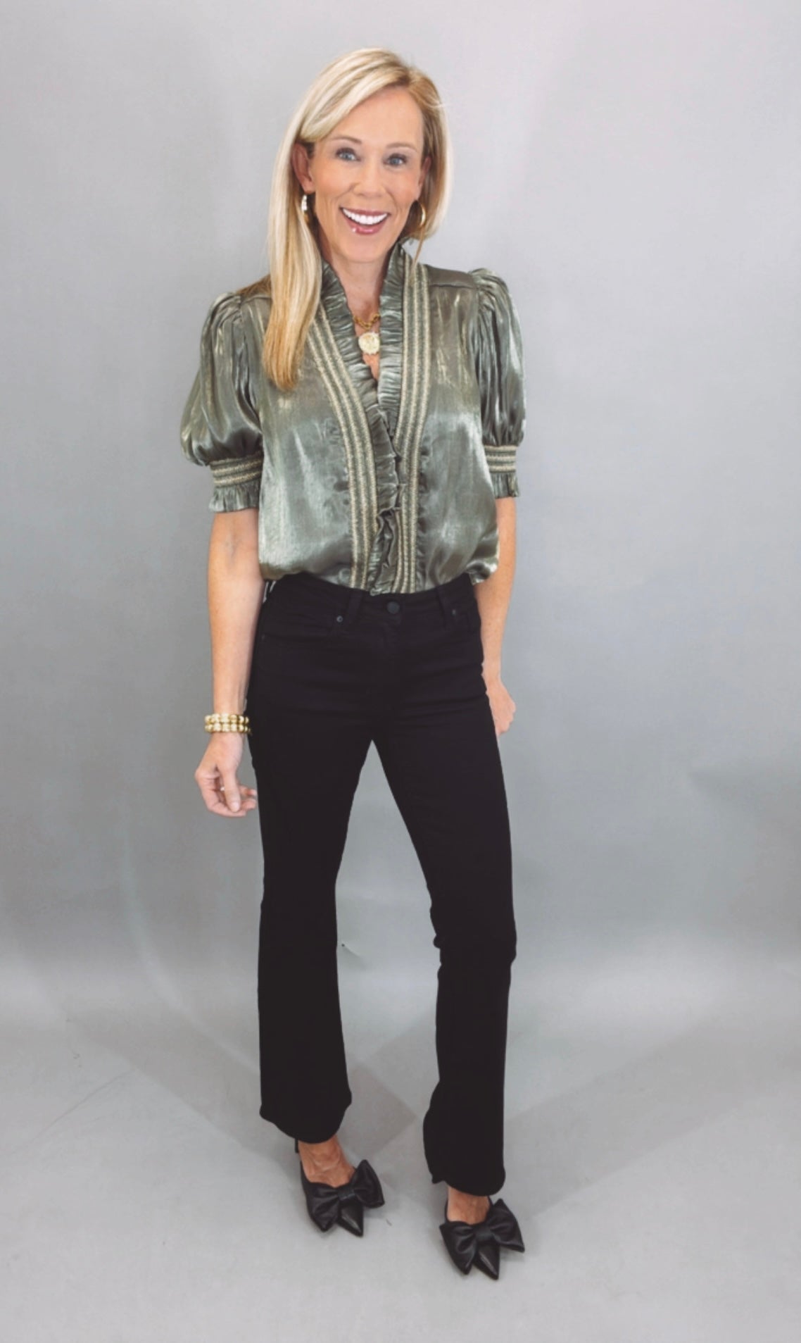 Radiant Ruffle Top (olive)