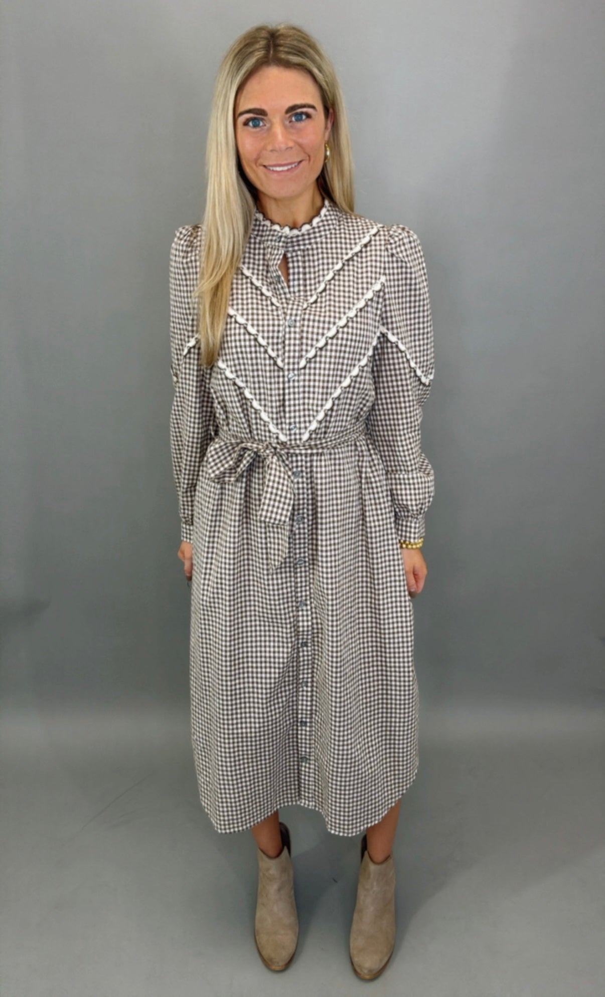 Camden Check Dress (brown)