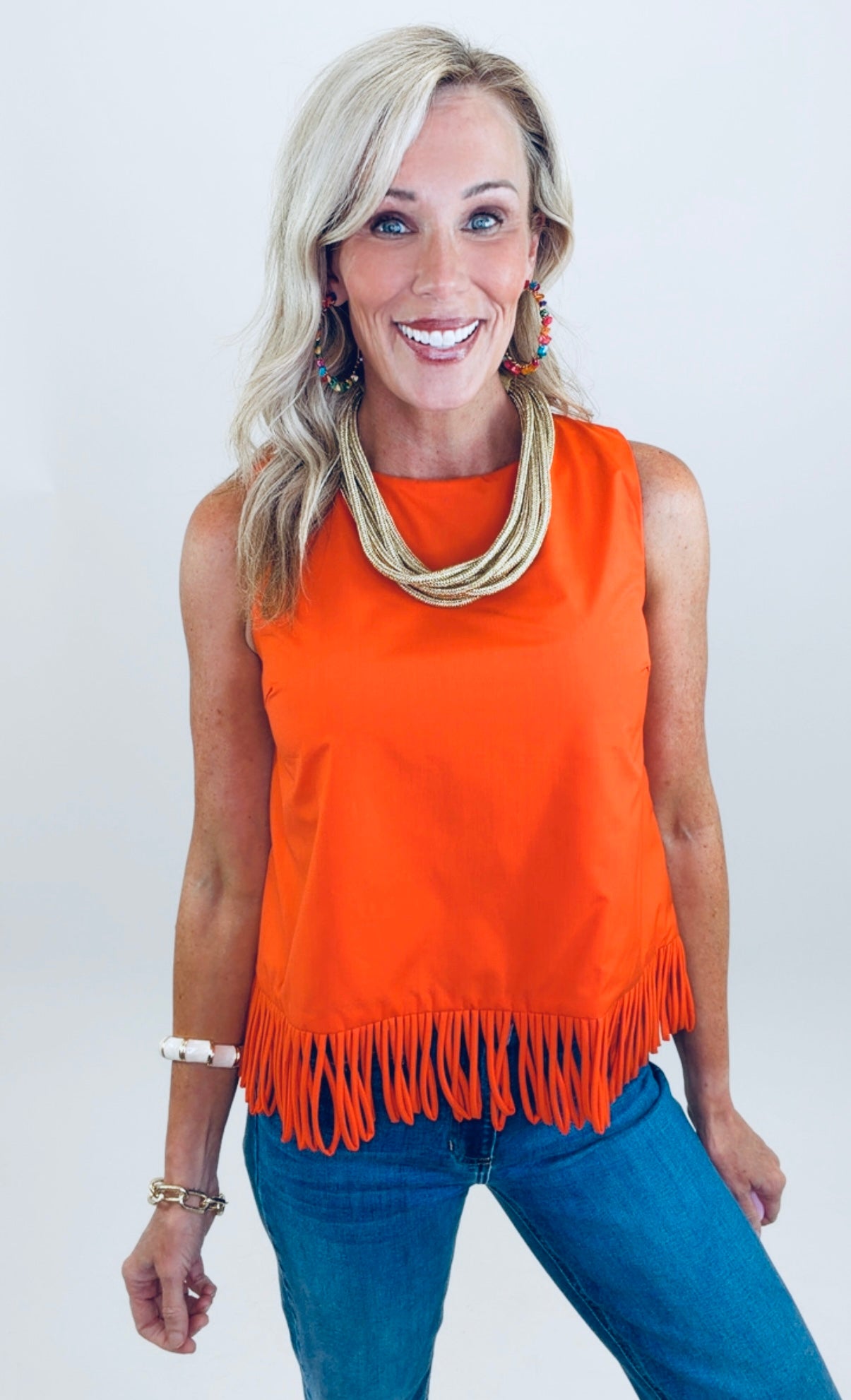Fringe Benefits Top (orange)