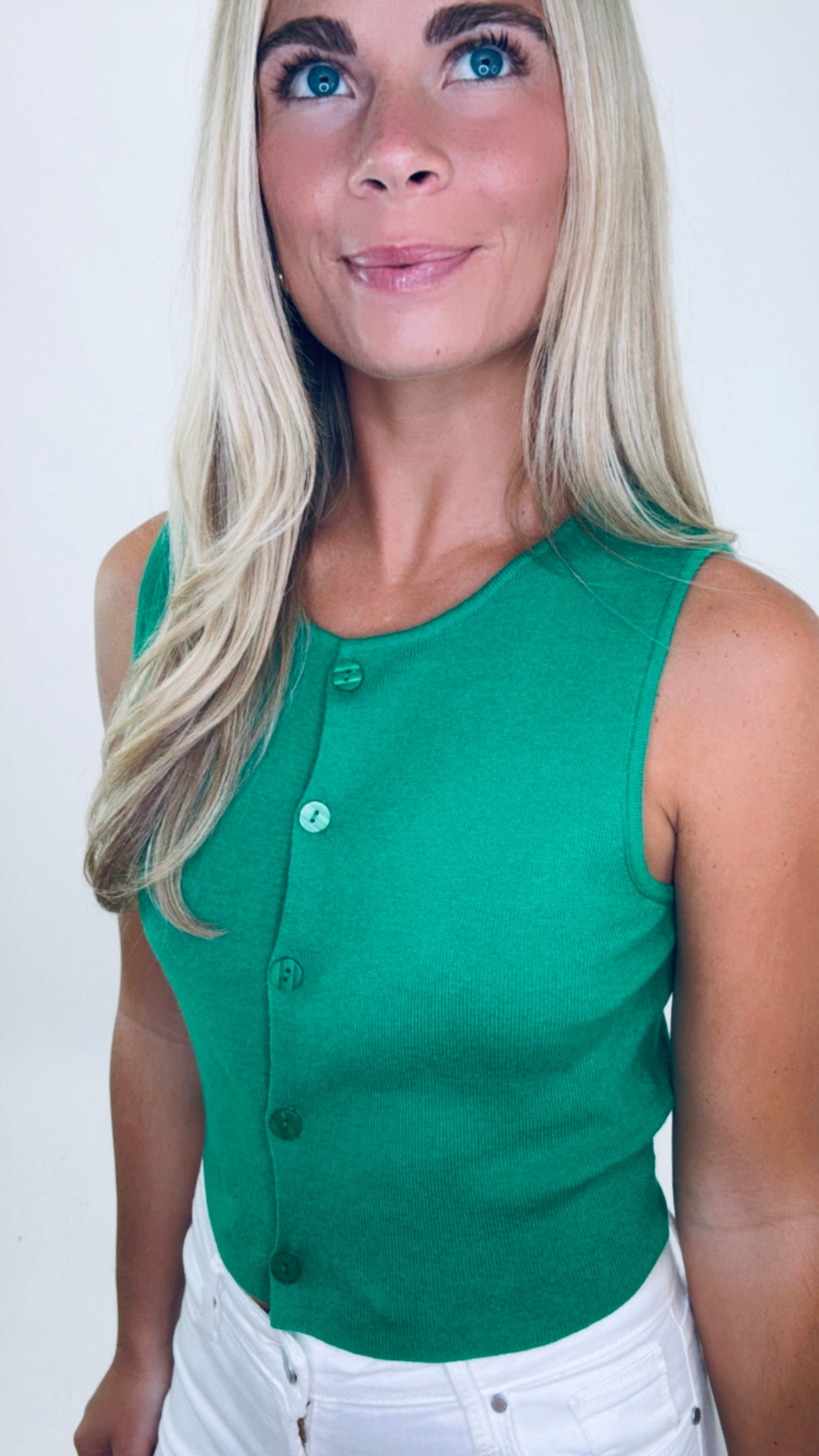 Button Up Babe Top (green)