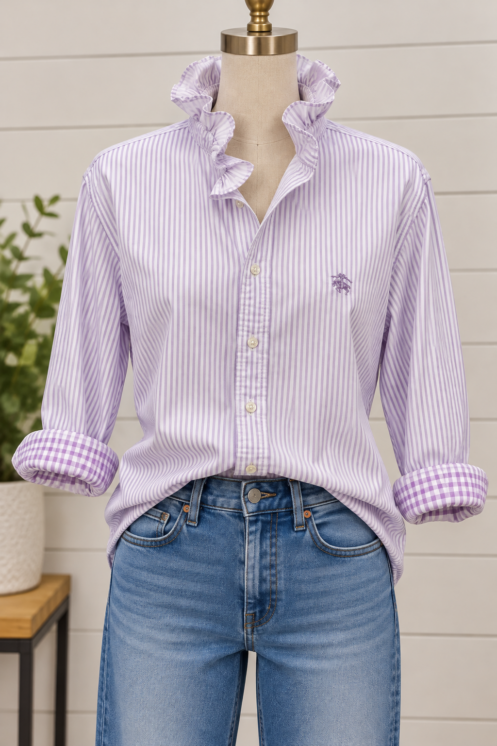 Second Story Shirt (BrooksBro/PurStr/M)