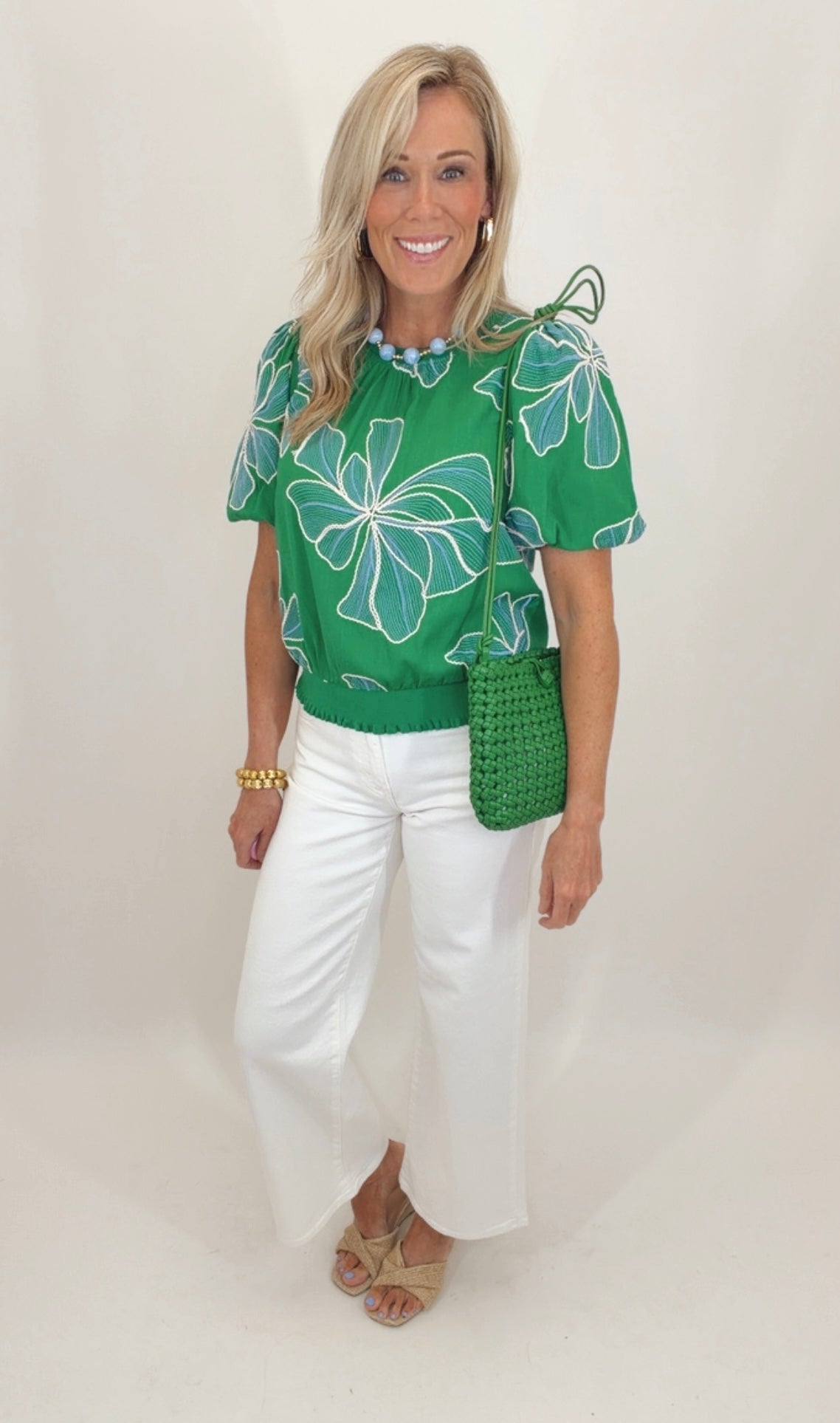 Floral Form Top (green)
