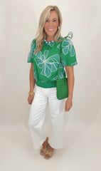 Floral Form Top (green)