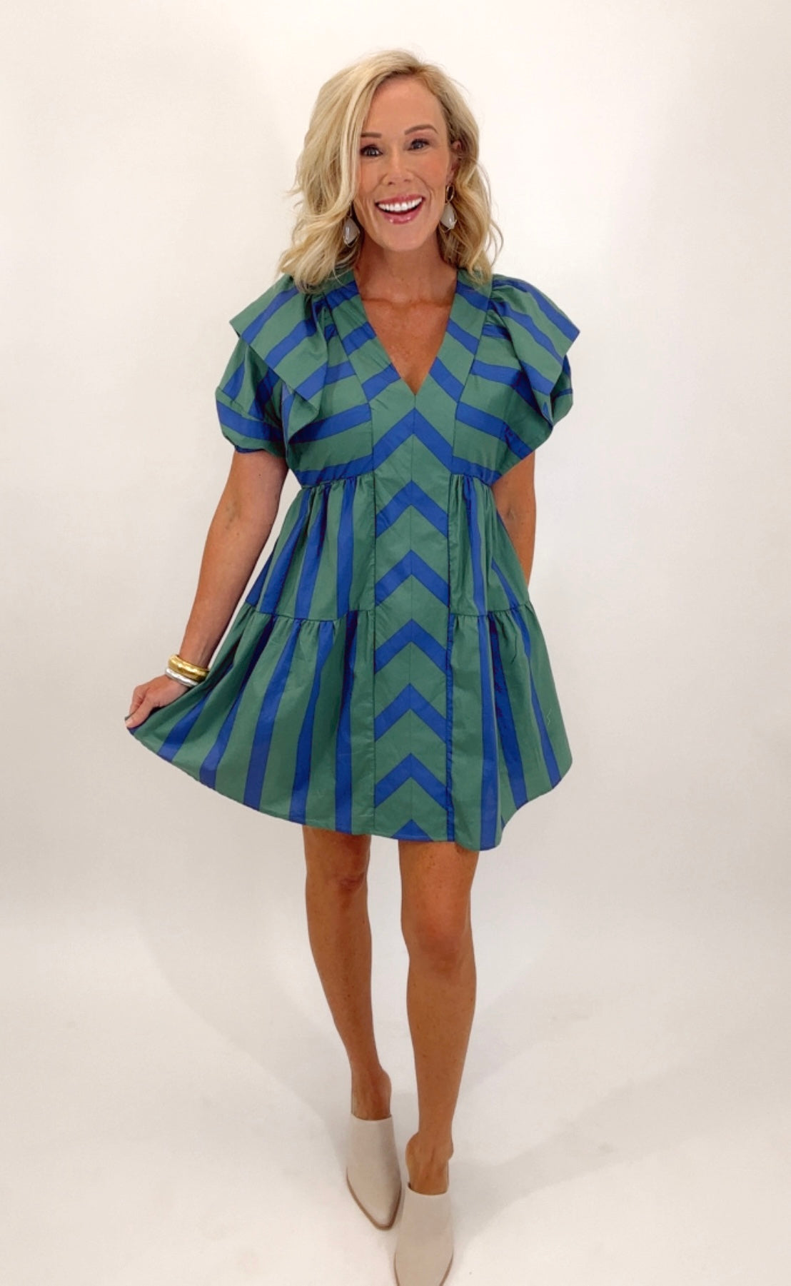 Mixed Line Dress (green)