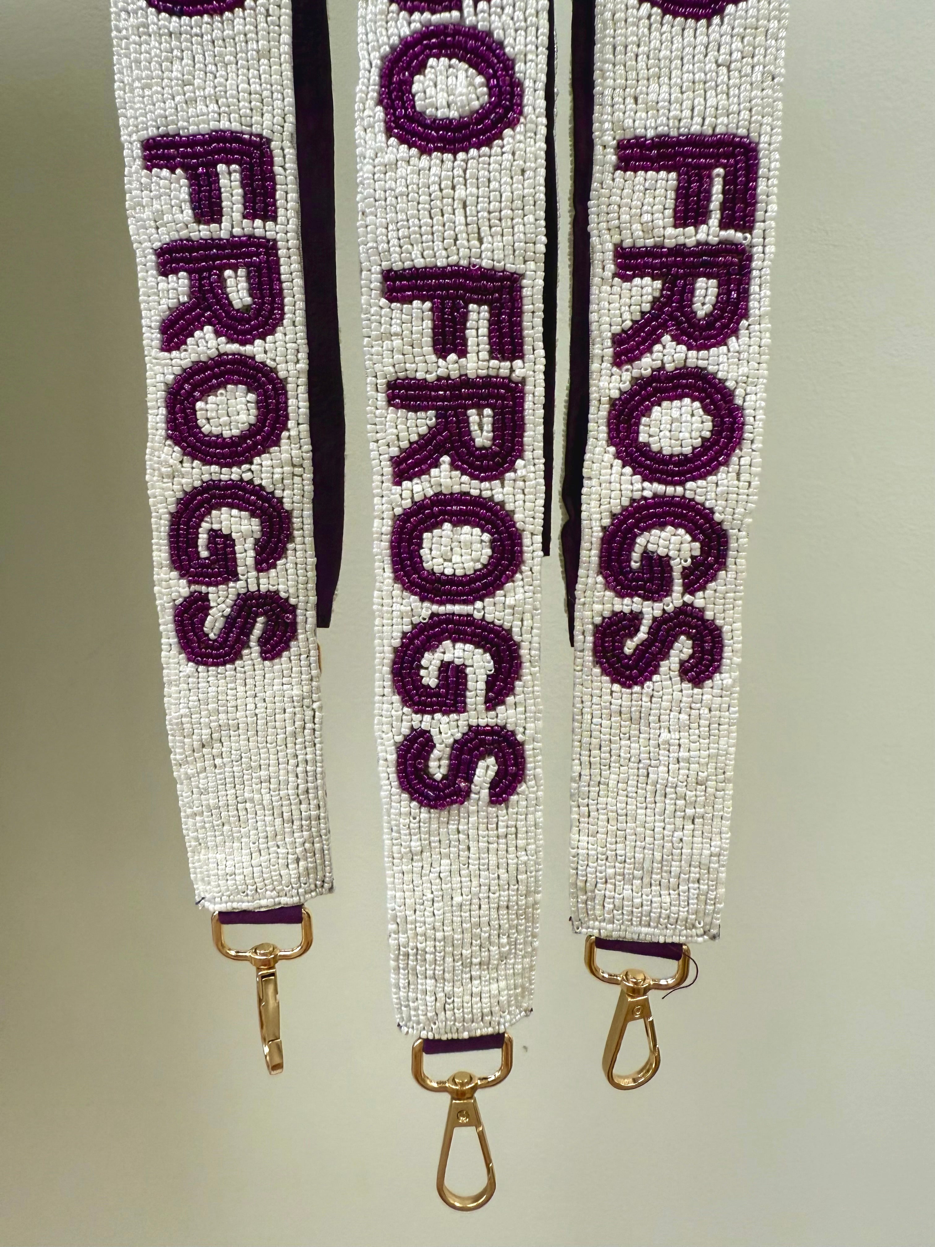 "Go Frogs" Bead Purse Strap