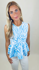 Blue Voltage Peplum