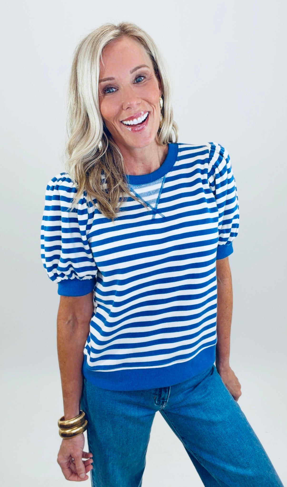 Stripe Society Top (blue)