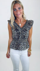 Spot On Ruffle Top