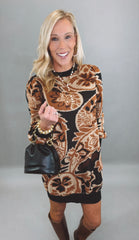 Autumn Mosaic Sweater Dress