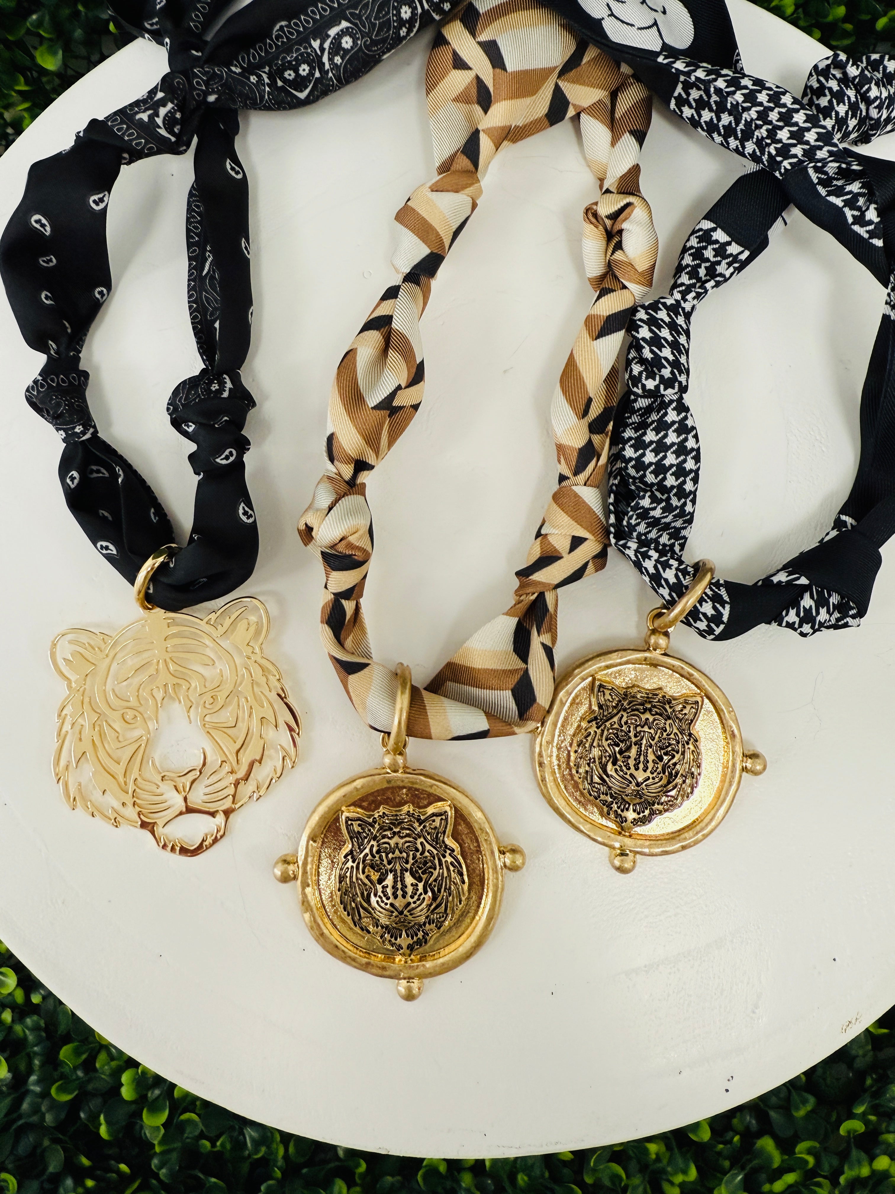 Tiger Time Scarf Necklace