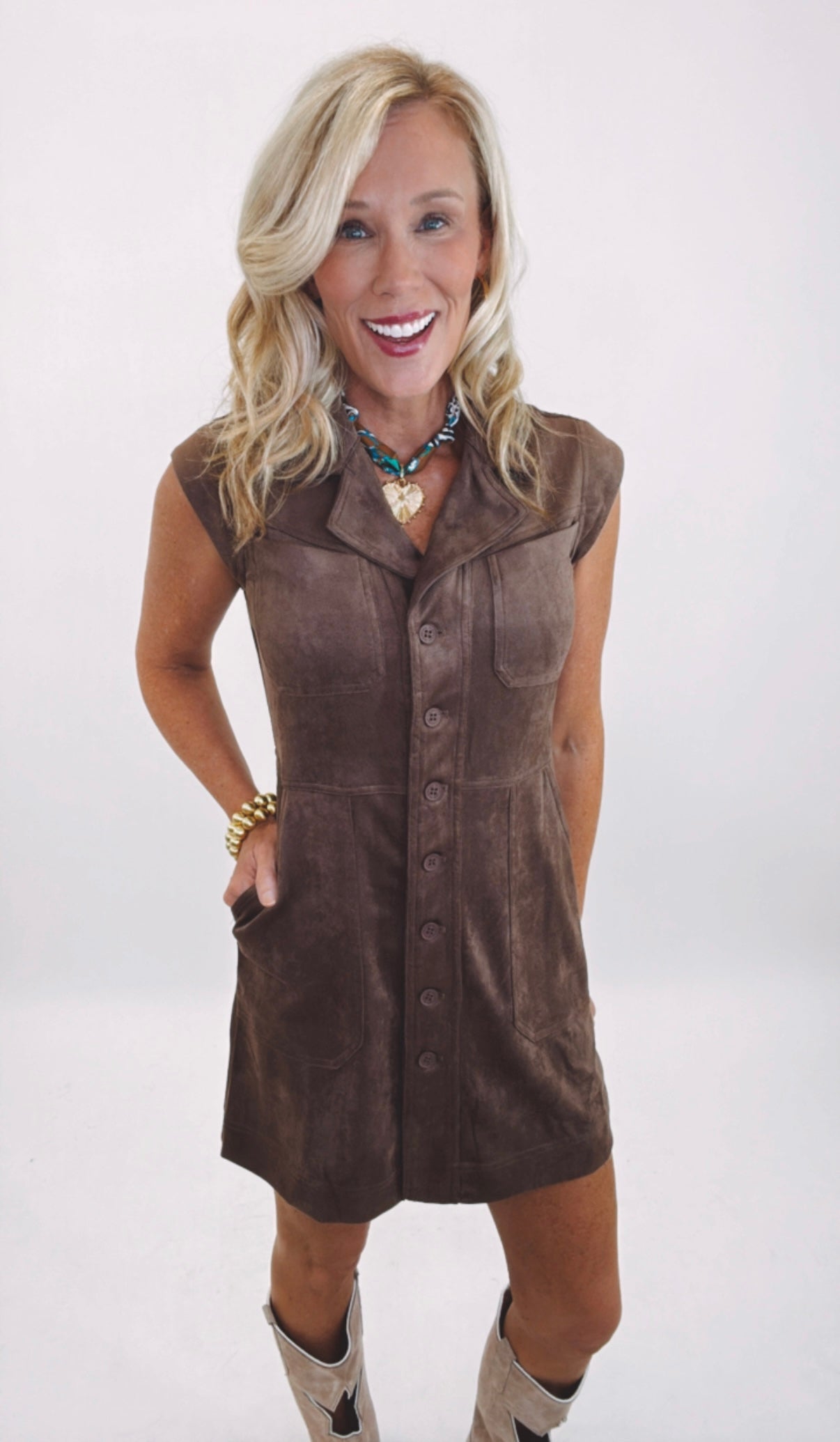 Saddle Up Suede Dress