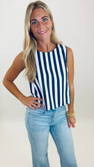 Saltwater Stripe Top (Navy)
