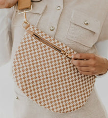 Woven Bum Bag (check tan)