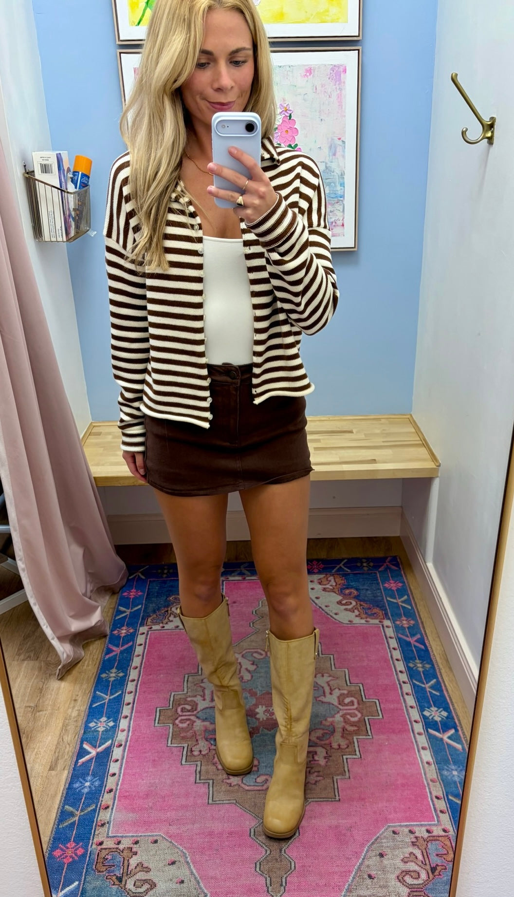 Go-To Denim Skort (brown)